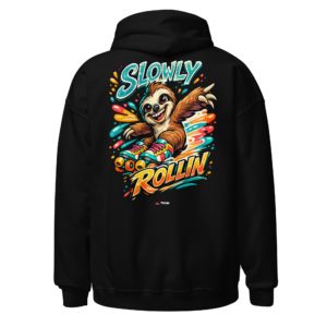 slowly rollin’ sloth skates hoodie