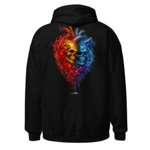 skull heart dark fantasy hoodie