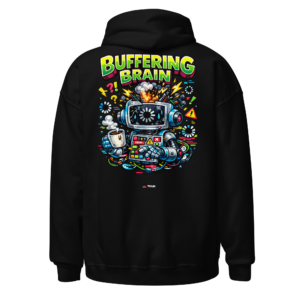 buffering brain robot hoodie