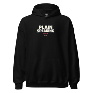Clean Cut plain speaking minimalist hoodie