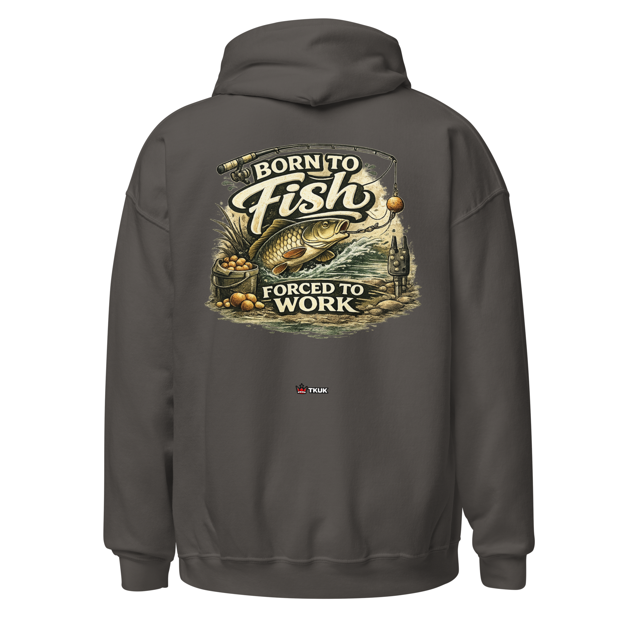 forced to work fishing hoodie