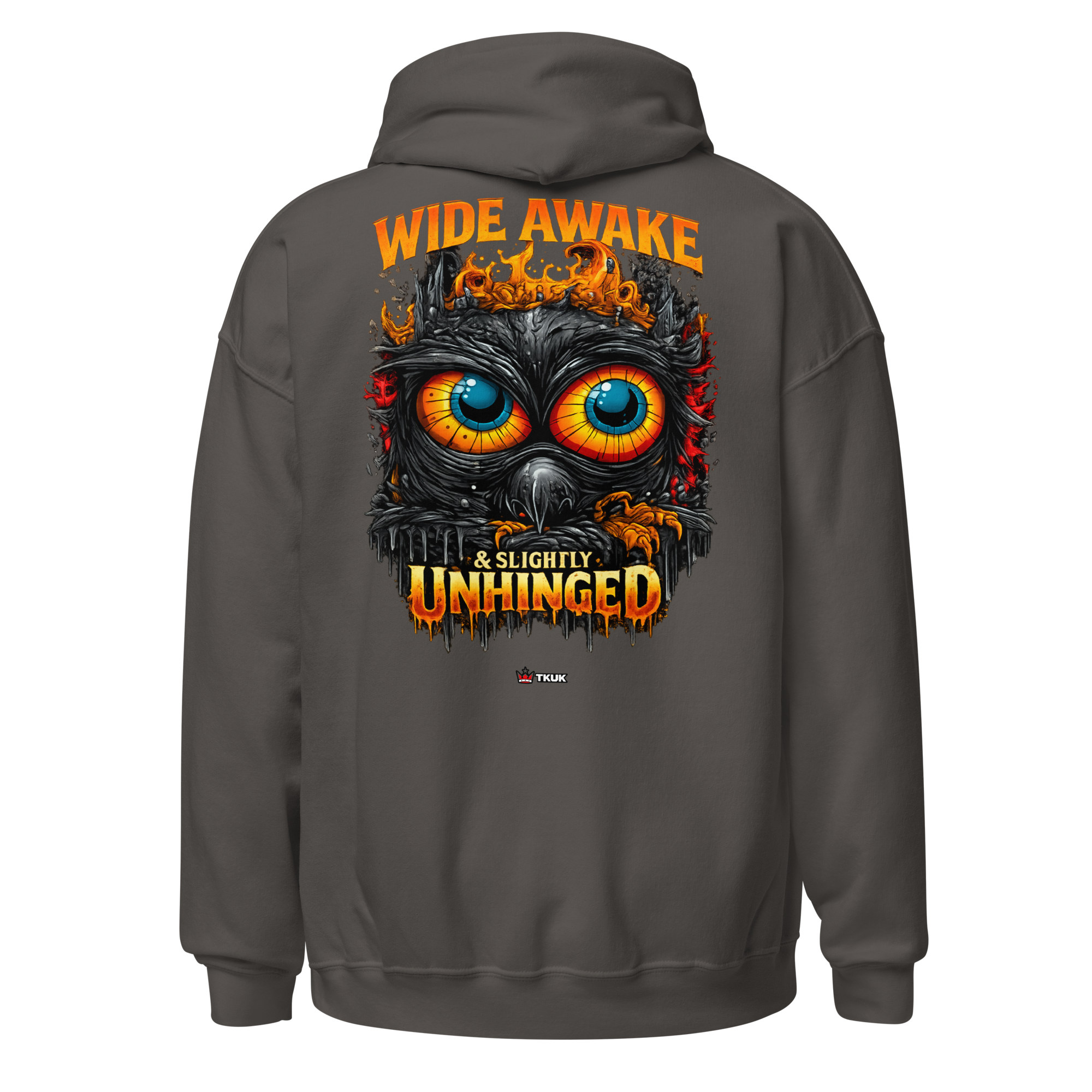 wide awake slightly unhinged owl hoodie