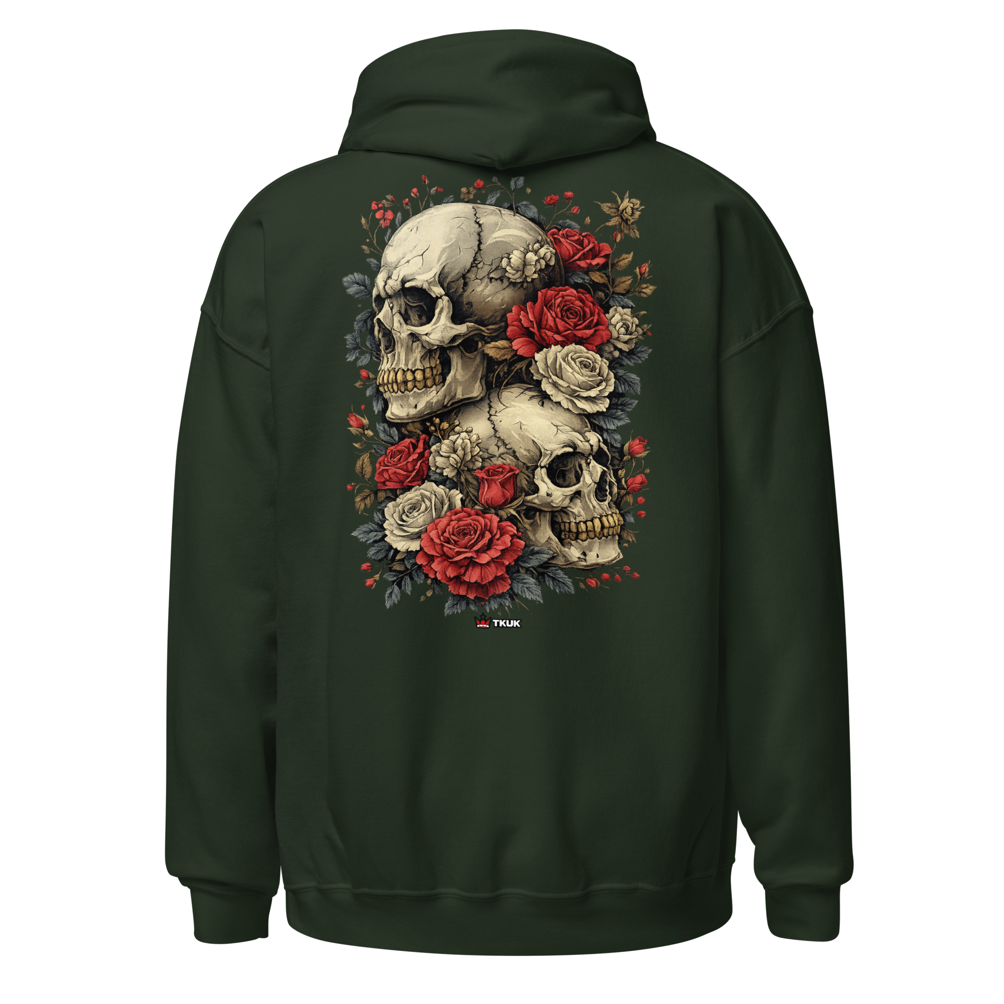 rose skull duo hoodie