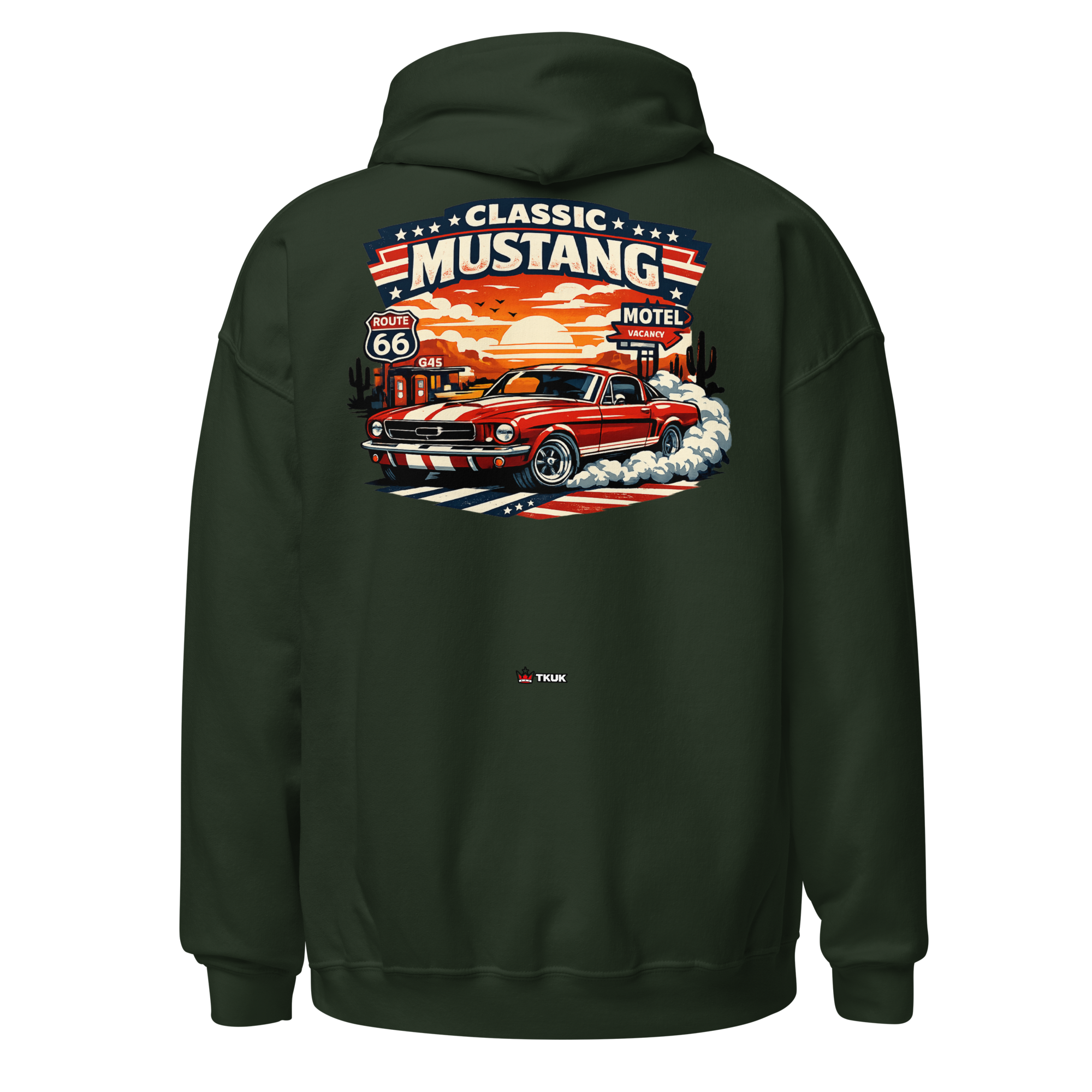 classic mustang route 66 car hoodie classic mustang route 66 car hoodie