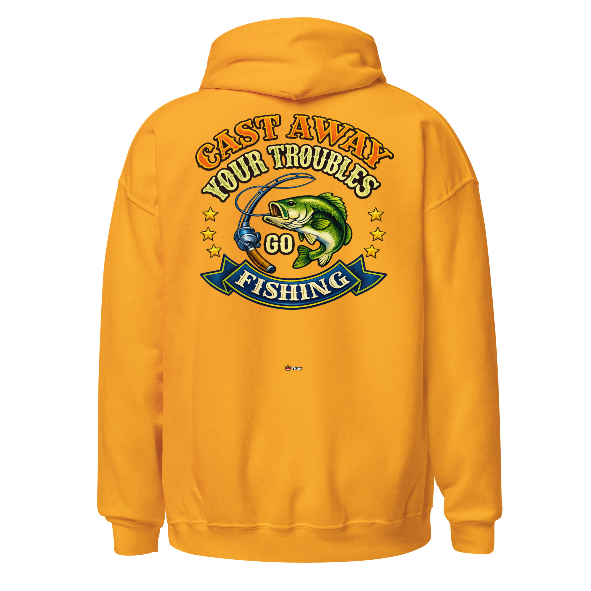 cast away your troubles fishing hoodie