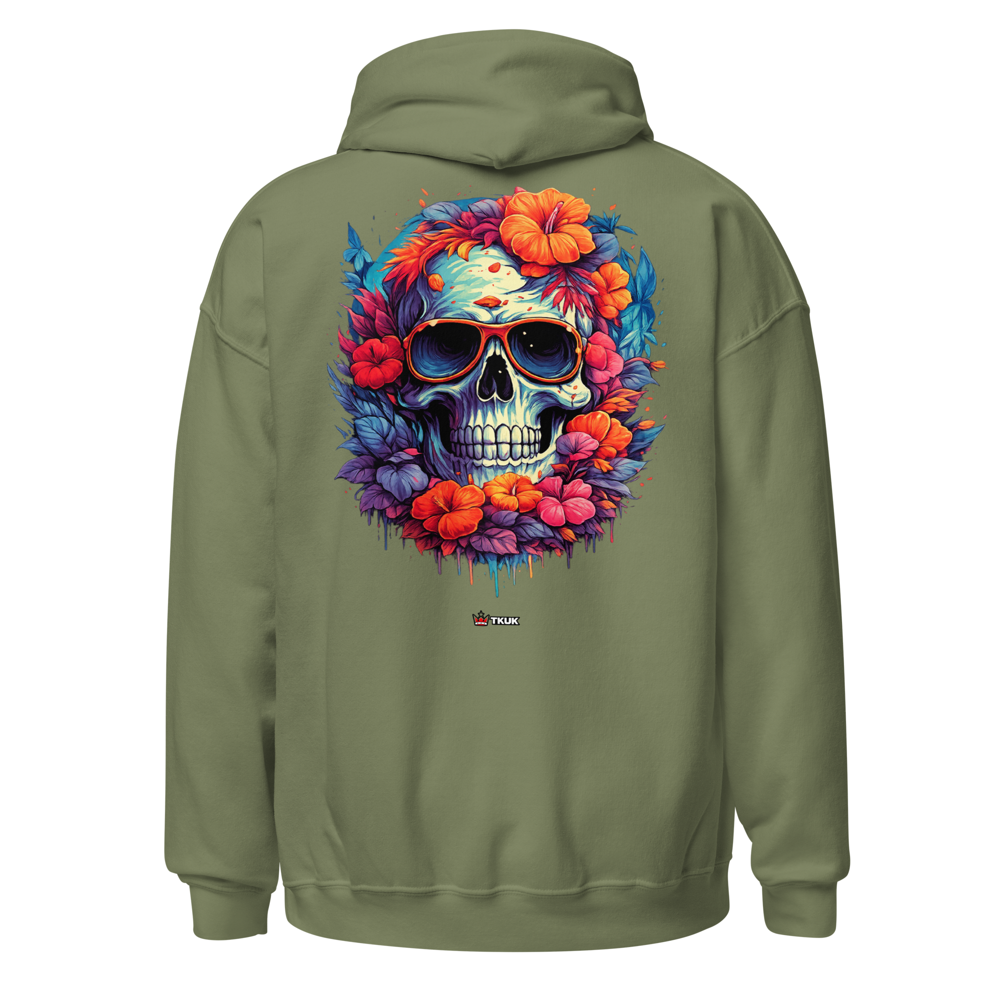tropical floral skull hoodie