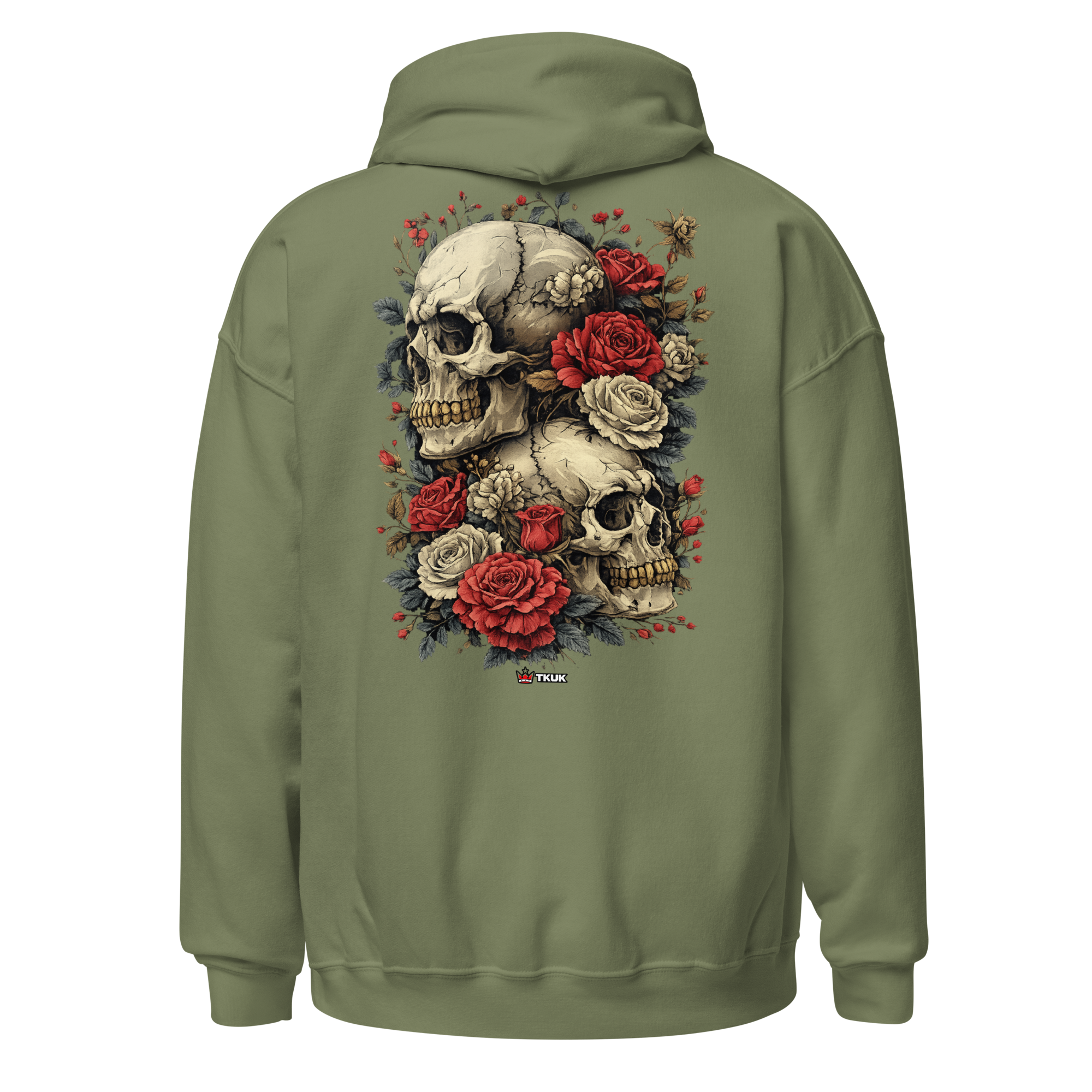 rose skull duo hoodie