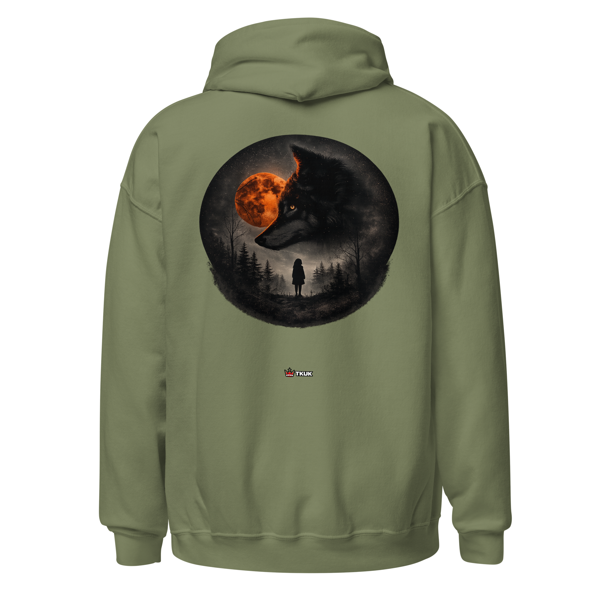 wolf moon girl gothic forest hoodie