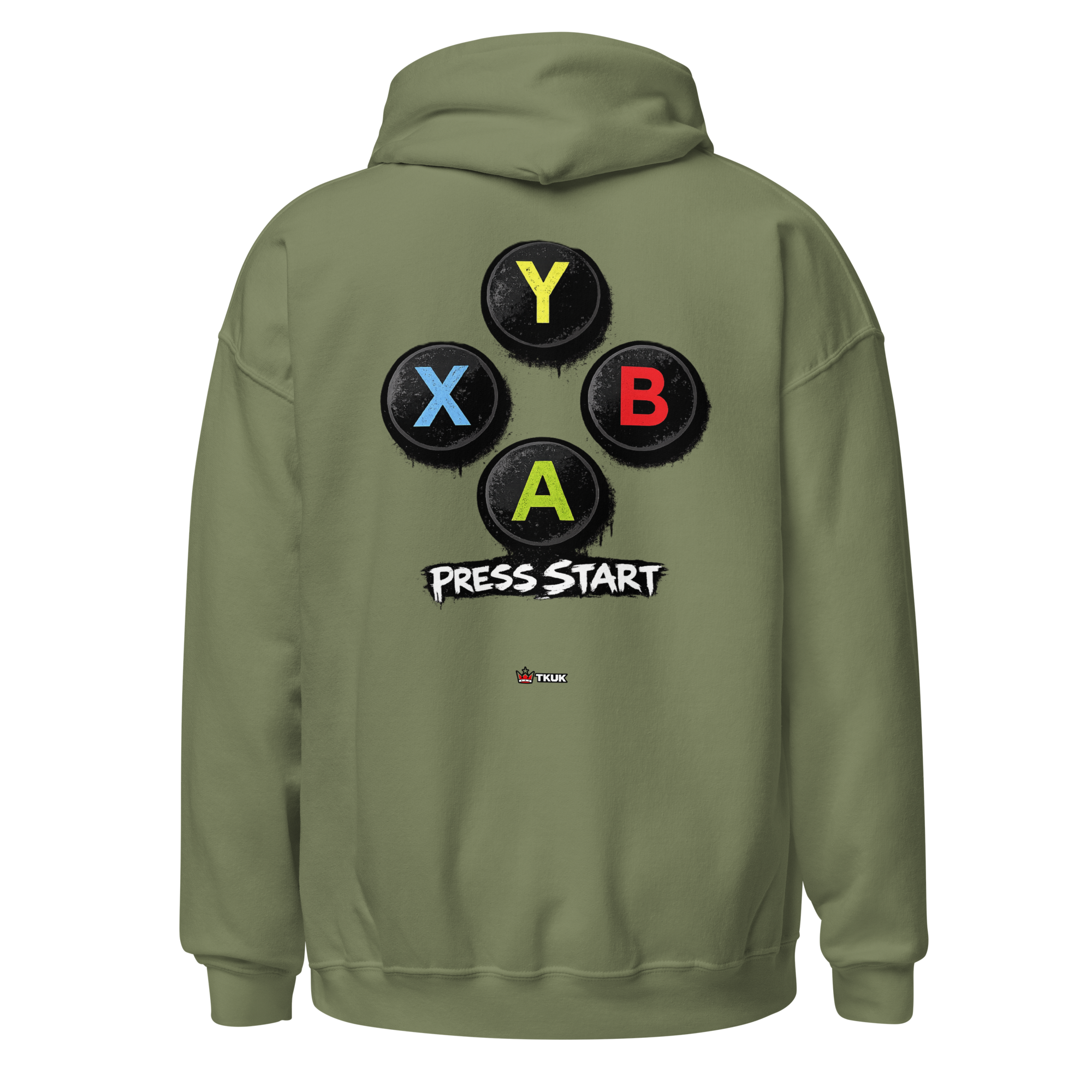 buttons press start gaming hoodie