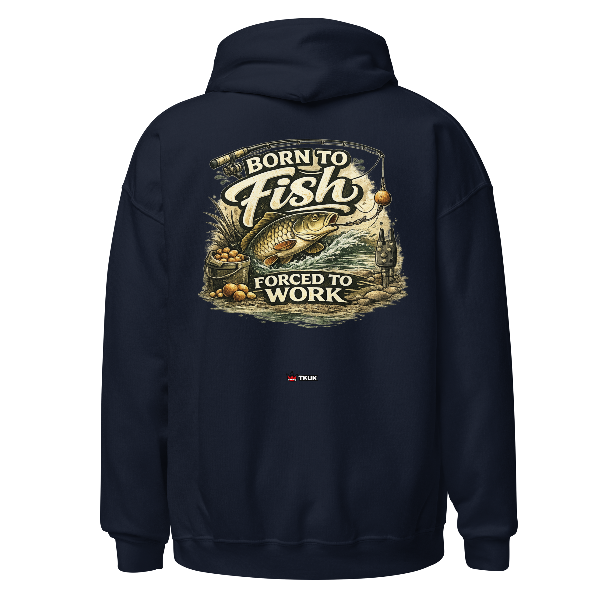 forced to work fishing hoodie