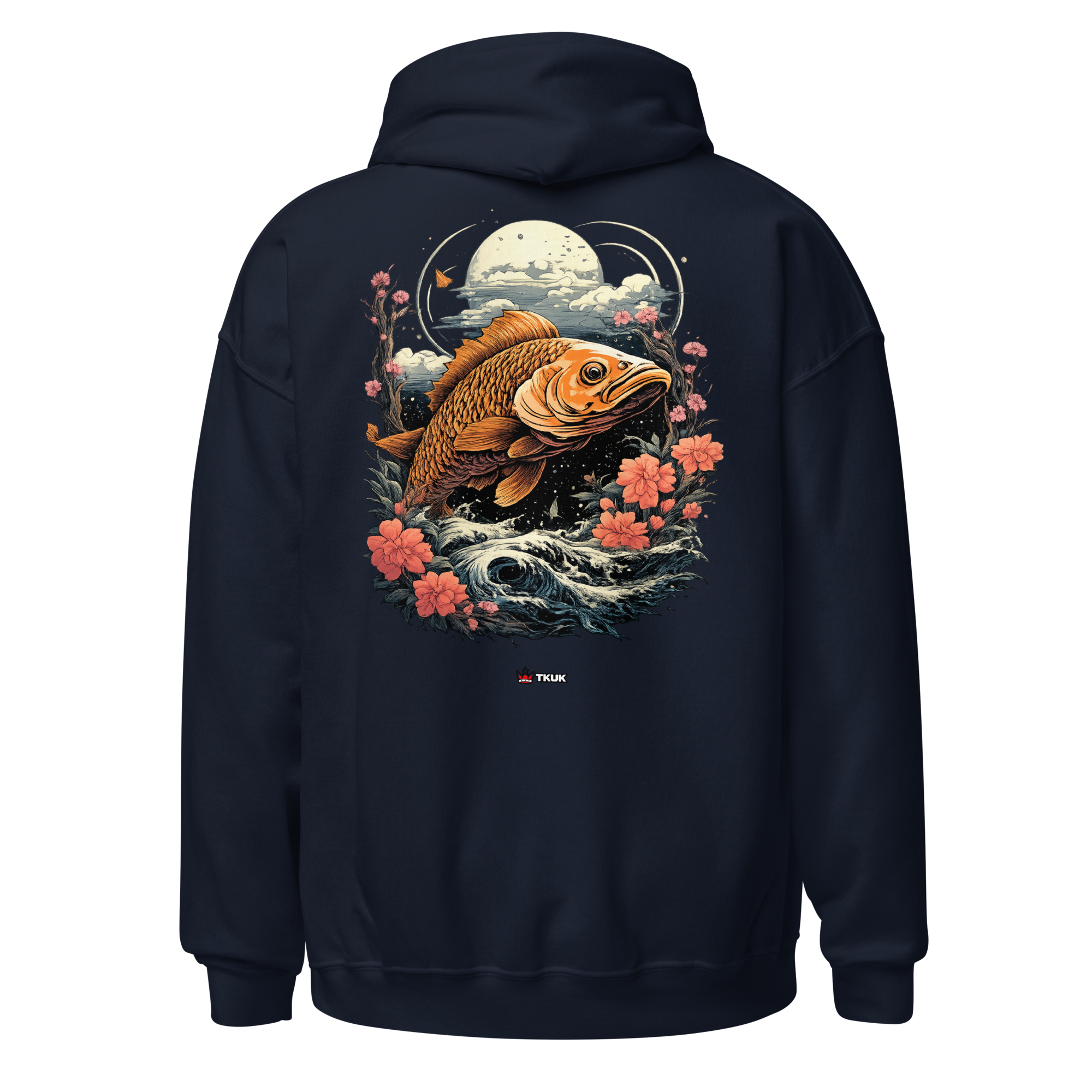 koi carp water flower hoodie