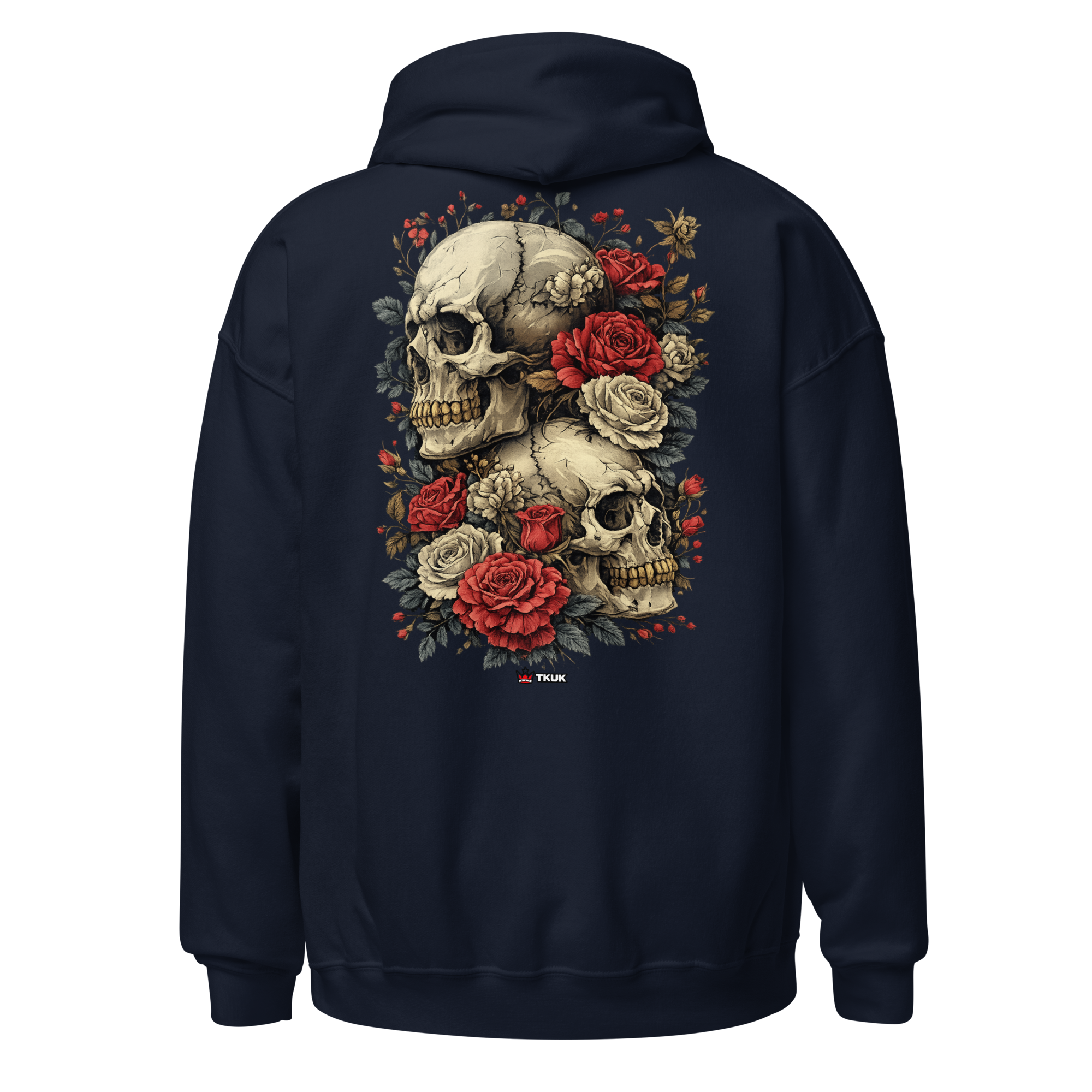 rose skull duo hoodie