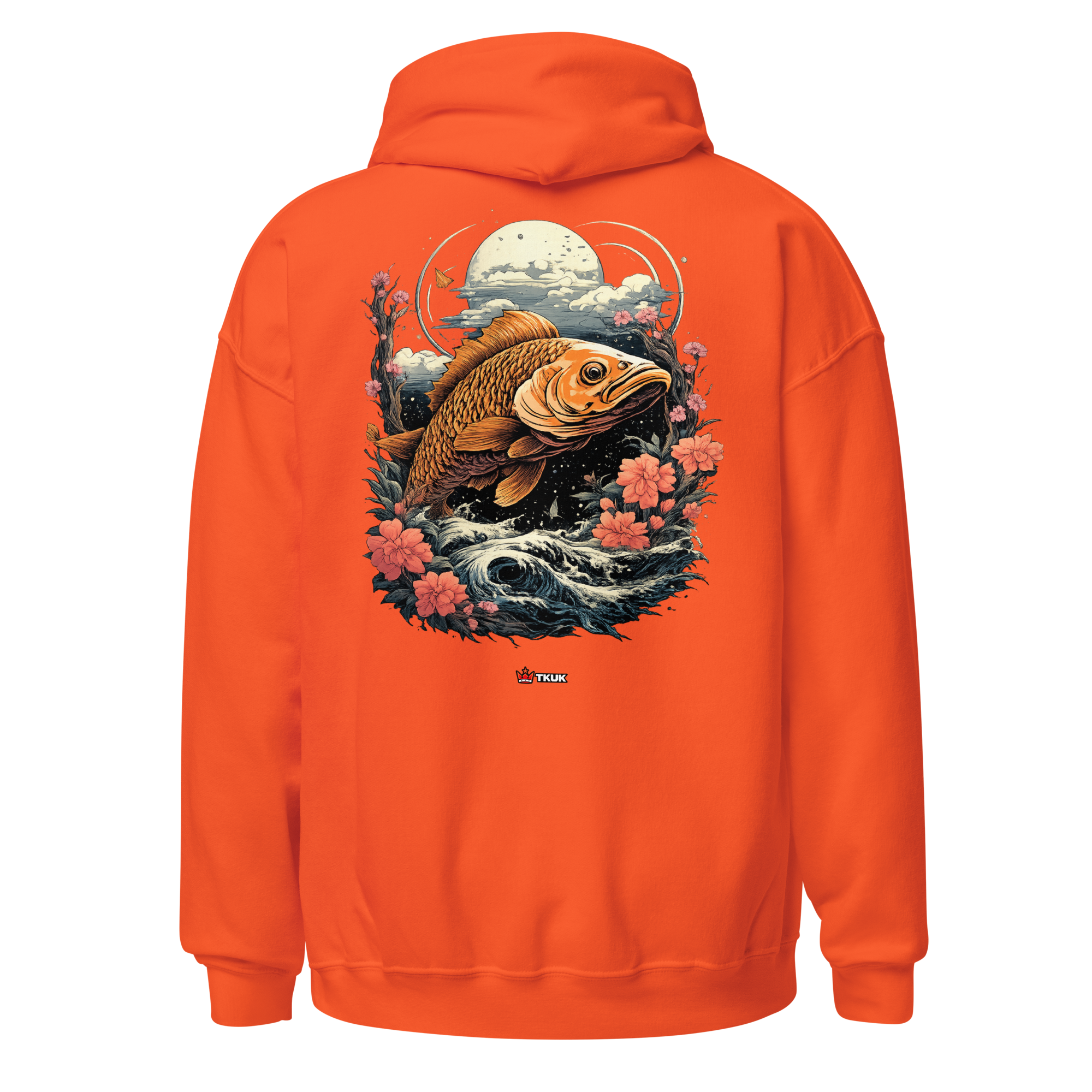 koi carp water flower hoodie