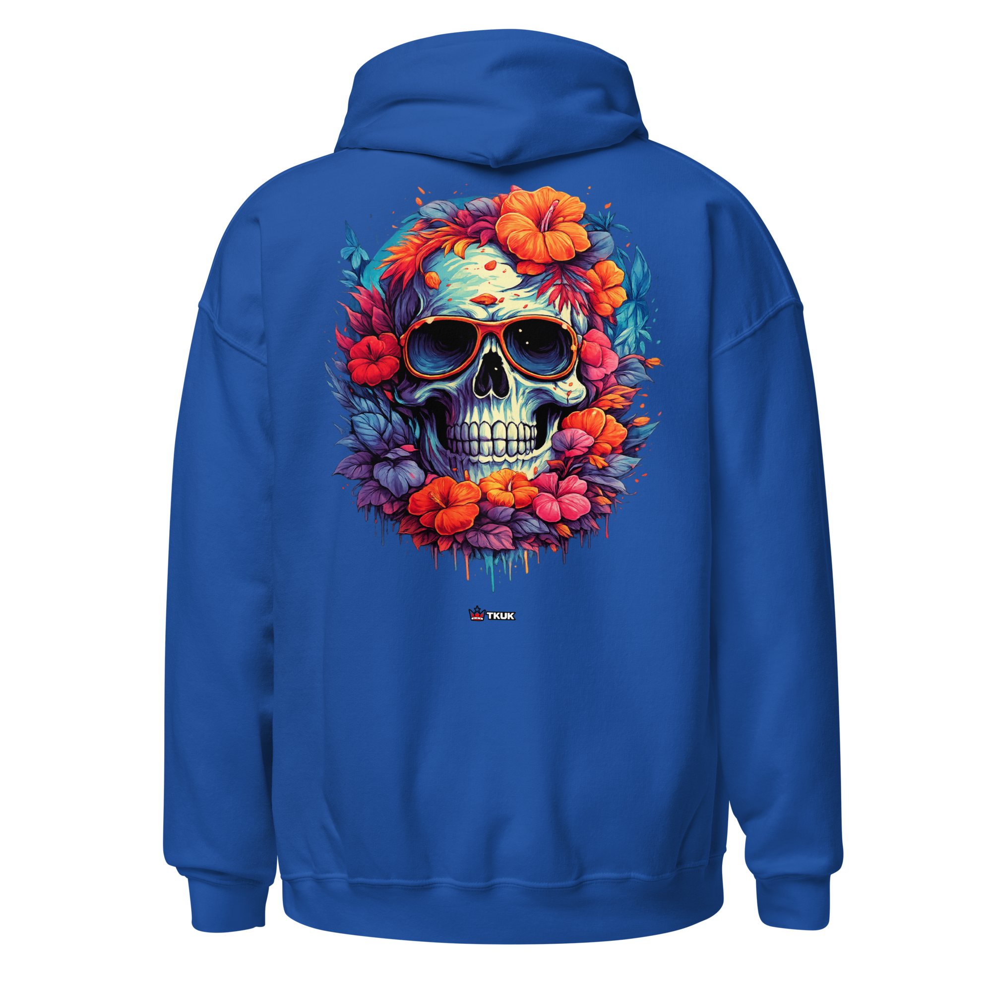 tropical floral skull hoodie