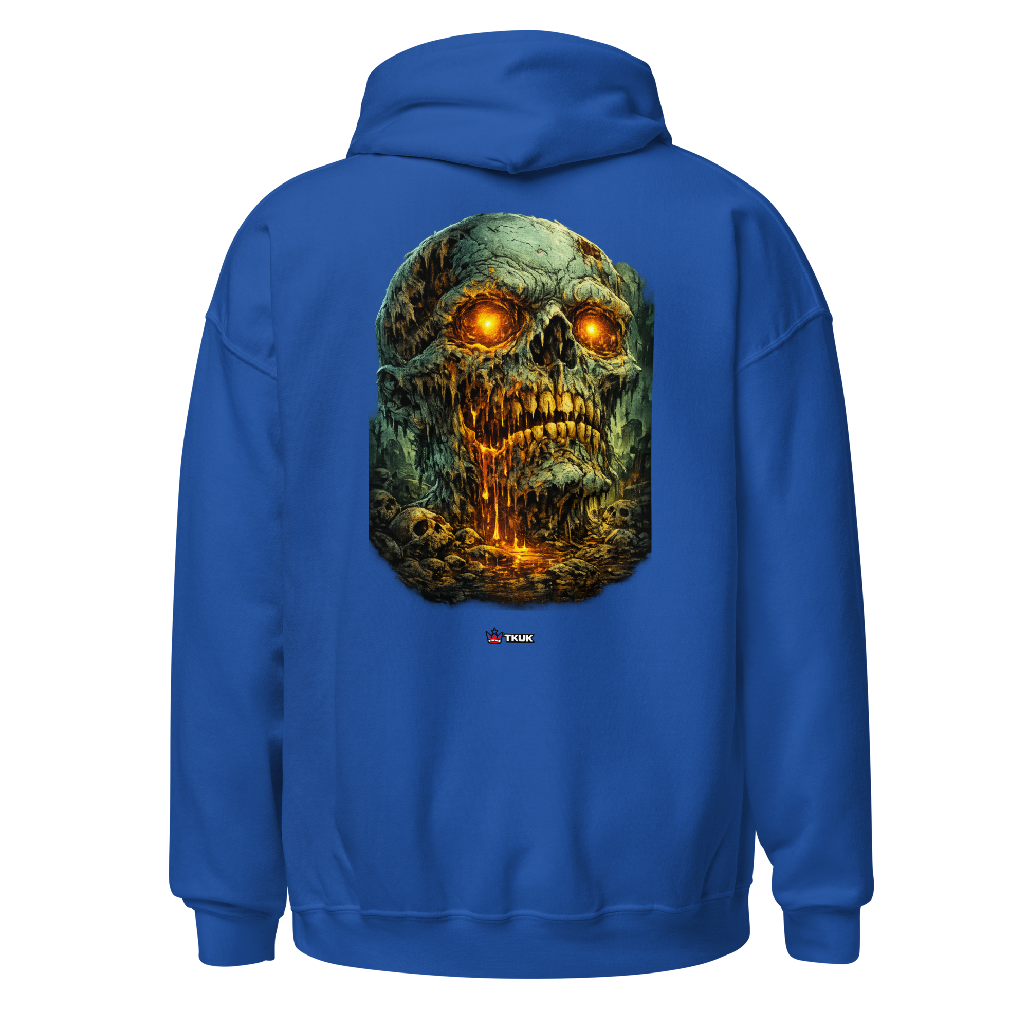 glowing zombie skull dark fantasy hoodie