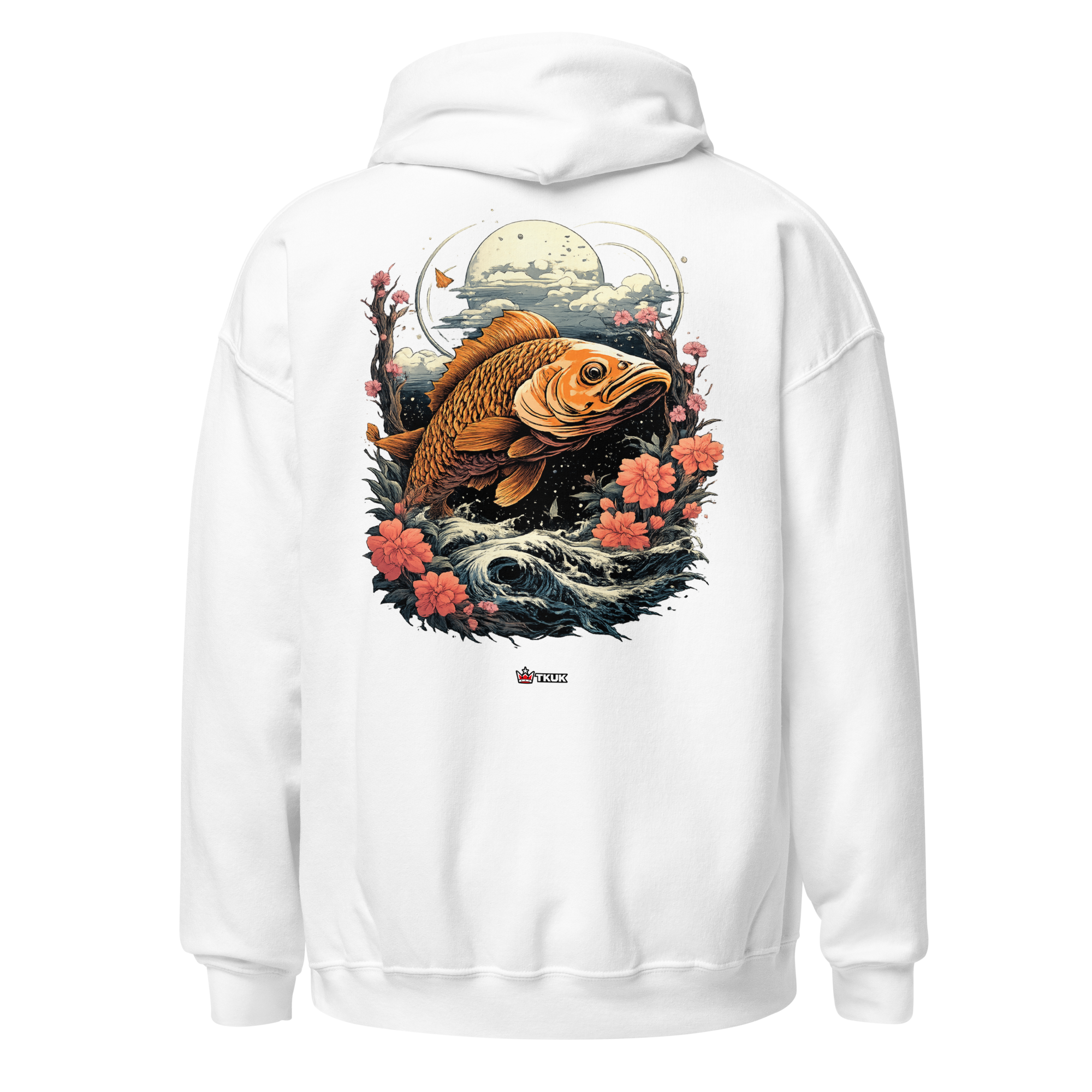 koi carp water flower hoodie