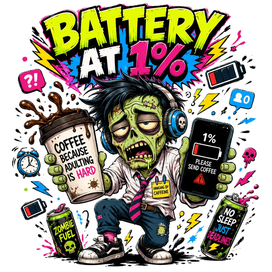 zombie battery 1 percent card